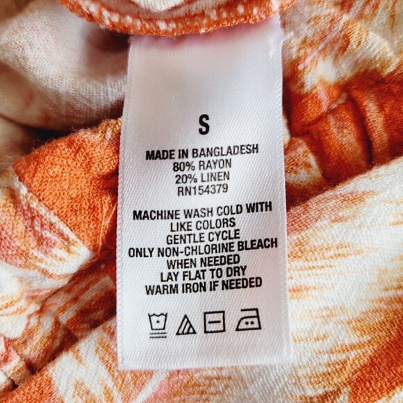 Aeropostale Shorts Tropical Sz Small Paper Bag Waist Coral Rayon Linen Blend - Picture 6 of 6